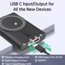 10000mAh Magnetic Power Bank type c