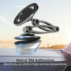360° Rotating Magnetic Car Phone Holder with strong dashboard grip