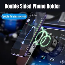 Double Side 360° rotating magnetic and vacuum suction phone holder