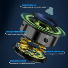 360° rotating magnetic and vacuum suction phone holder with multi features material