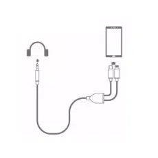 2-in-1 AUX Cable with Type-C and Apple Lightning connectors with all Compitable Phones