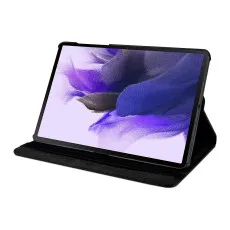 Samsung Galaxy Tab S8 Leather Smart Folio 360 Rotating Case in Black