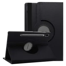 Samsung Galaxy Tab S8 Leather Smart Folio 360 Rotating Case in Black