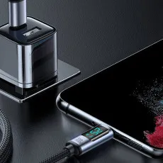 100W Type-C to Type-C Fast charging cable With LED power display compitable with all c type devices