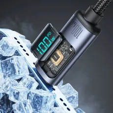 100W Type-C to Type-C Fast charging cable With LED power display and strong chip