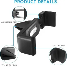 Adjustable air vent phone holder