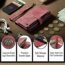 iPhone 15 Pro Max Zipper Wallet Case with Card Slots