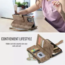 iPhone 15 Pro Max Zipper Wallet Case With Card Slots