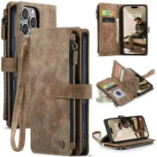 iPhone 15 Pro Max Zipper Wallet Case With Card Slots