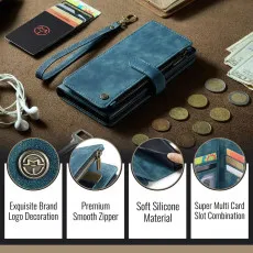 Card Holder Wallet Case for iPhone 16 with Magnetic Closure