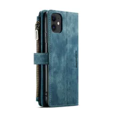 Back view for iphone 11 leather wallet zipper case