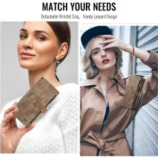 leather wallet case for Samsung Galaxy S25 Plus in brown beautiful design