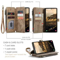 Samsung S24 Zipper wallet case for cash and card slots