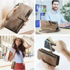 Samsung S24 Leather Wallet Luxury case For Cash Pocket