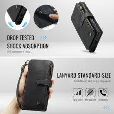 Samsung Galaxy S23 Ultra leather wallet Zipper case Black With Full drop protection