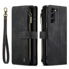 Samsung s23 leather wallet zipper case for Front and back view