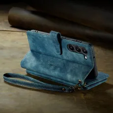 Back view of kickstand for samsung s23 leather wallet case