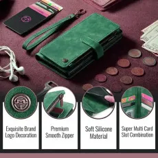 iPhone 14 Zipper Wallet Case With Card Slots