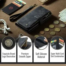 iPhone 14 Plus Zipper Wallet Case With Card Slots