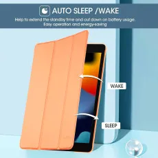 iPad 7th8th9th Gen 10.2-inch Smart Case Orange with auto sleep and wake up
