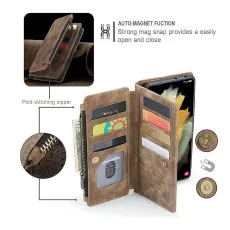 Samsung Galaxy s23 leather wallet case with magnetic closure feature