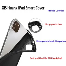 Leather Smart Case for iPad Pro 11-inch (2nd, 3rd, 4th Gen) With Soft Back Shell