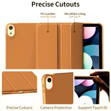 iPad Air 4th & 5th Gen Leather Smart Case in Orange WithFull Corner Protection