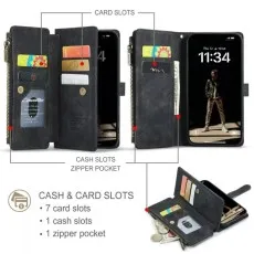 iPhone 12 Leather Wallet Case with Card Slots