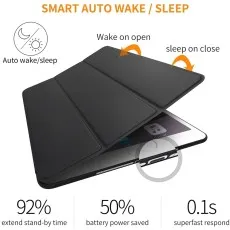 Premium Leather Smart Case for iPad Pro 10.5 (2017) in Black with auto sleep and wake up function
