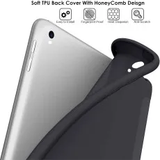 Premium Leather Smart Case for iPad Pro 10.5 (2017) in Black With soft tpu back