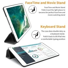 Premium Leather Smart Case for iPad Pro 10.5 (2017) in Black With Adjustable stand