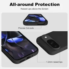 Scratch-Resistant Black Phone Cover for Pixel 9 Pro