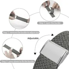 Apple Watch stylish stretchy braided solo loop Woven Strong Buckle Belt