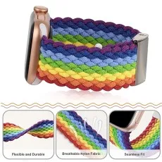 Apple Watch stylish stretchy braided solo loop Woven Buckle Belt Beautiful design