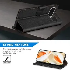 Hands free video viewing for Google pixel 9 pro xl leather wallet case for kickstand