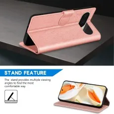 Hands free video viewing for Google pixel 9 pro xl leather wallet case and kickstand