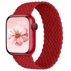 Apple Watch breathable woven solo loop band in red 42mm