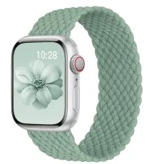 Apple Watch breathable woven solo loop band in lime green 44mm