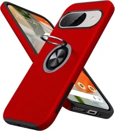 Google Pixel 9 Pro shockproof ring case in Red