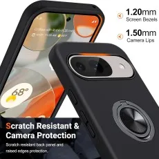 Shockproof Built-in Ring Shockproof Case for Pixel 9 Pro
