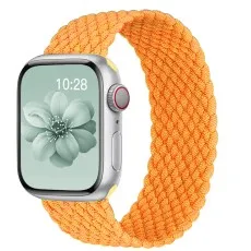 Apple Watch Stretchy woven nylon strap in orange 44mm