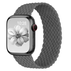 Apple Watch Stretchy woven nylon strap in grey 44mm