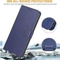 Samsung a36 leather wallet case for 360 All-Round double protection