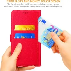 Samsung a36 leather wallet case for card slots and money pouch design