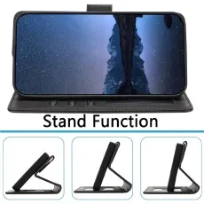 Stand Function with Motorola E15 leather  wallet case