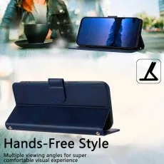 Hand free stand feature for Motorala E15 leather wallet case