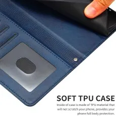 Soft TPU  inner Shell and precise cutouts Motorala E15 leather wallet case