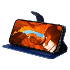 Moto G15 leather wallet case for adjustable kickstand