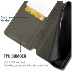 Moto G15 leather wallet case for soft tpu bumdoer