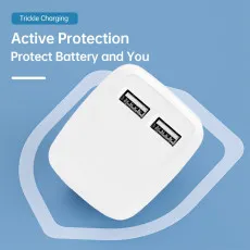 Dual USB Charger Wall Plug 10.5W PD 3.0 Fast Charging UK Adapter